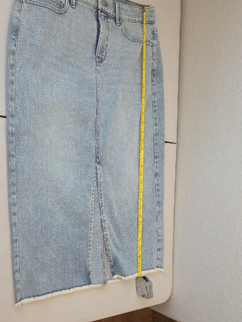 White House Black Market Light Blue Midi Denim Skirt - Picture 4 of 5